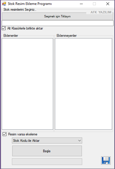 Netsis Toplu Resim Yükleme Ekranı