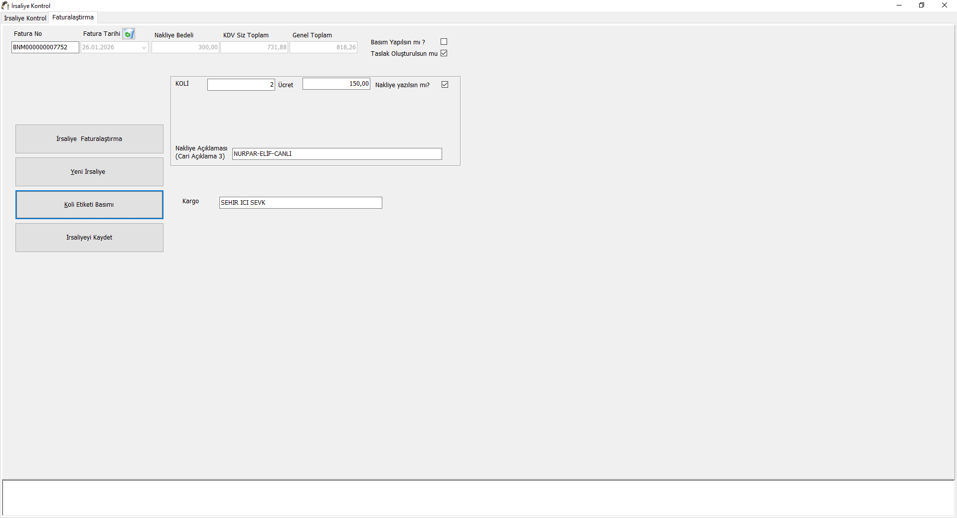 Depo Yönetim Ekranı 4