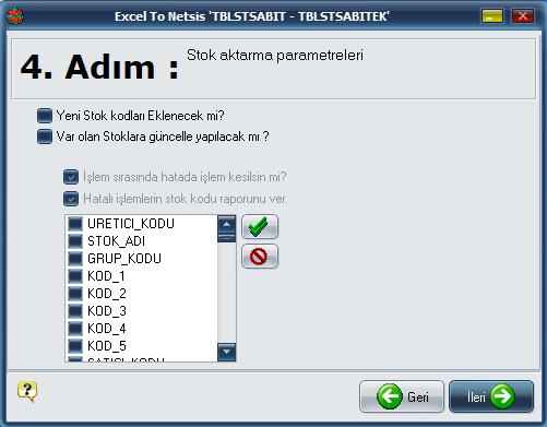 Excel To Netsis Adım 4