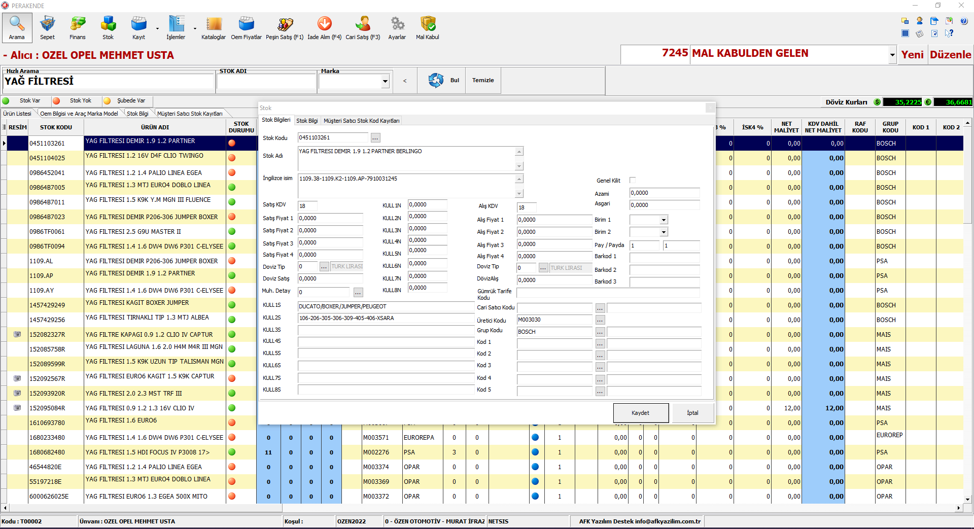 İşlem Detay Ekranı 1