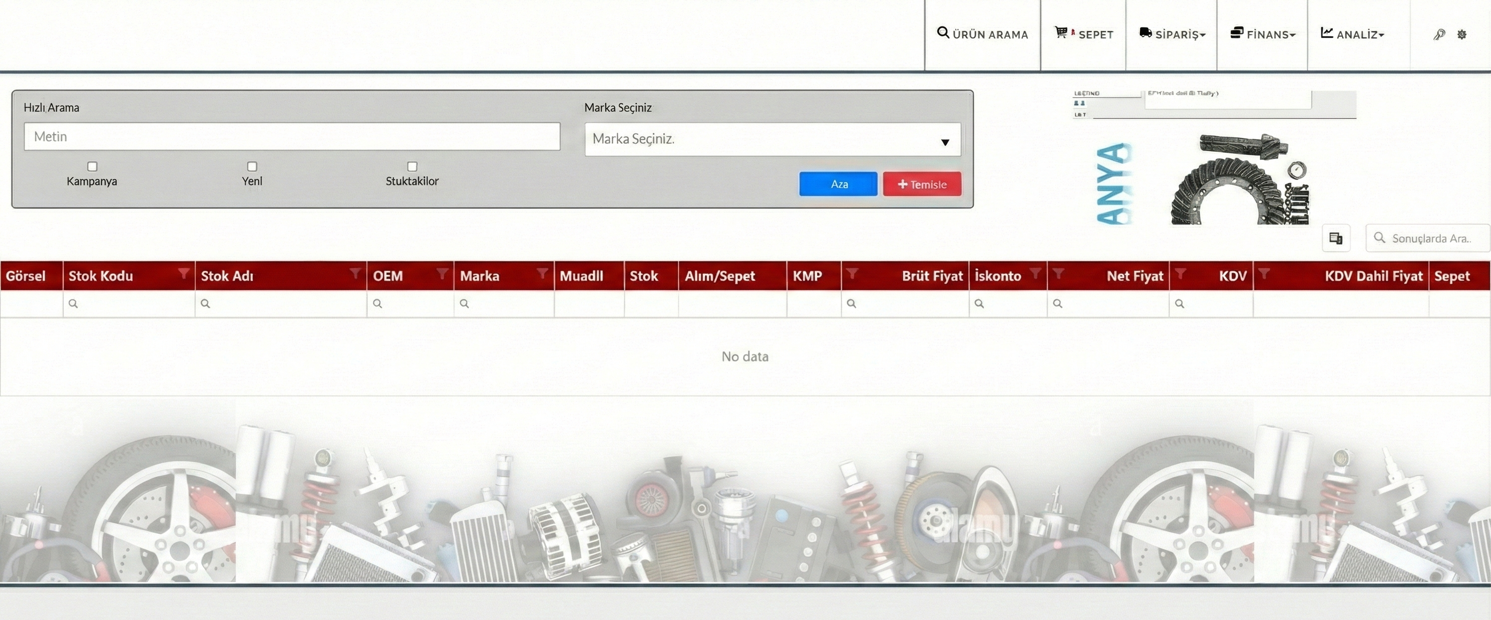 AFK B2B Web Portalı